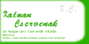kalman cservenak business card